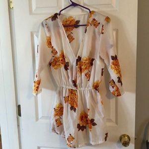 White romper with flowers